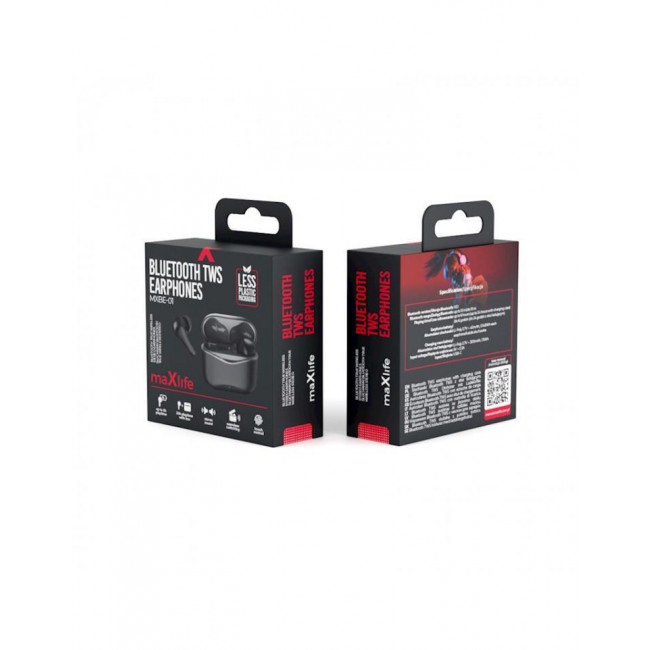 MXBE-01 BLUETOOTH TWS EARPHONES MAXLIFE ΜΑΥΡΑ