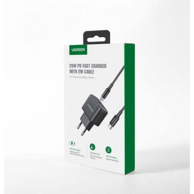 CD 250 ΤΡΟΦΟΔΟΤΙΚΟ PD 220V ΣΕ ΘΥΡΑ USB TYPE-C ΤΑΧΥΦΟΡΤΙΣΤΗΣ 25W UGREEN ΜΑΥΡΟ