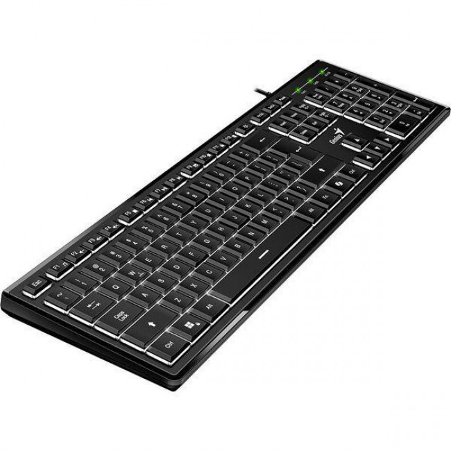 SLIMSTAR 820 ΕΝΣΥΡΜΑΤΟ ΠΛΗΚΤΡΟΛΟΓΙΟ USB ΦΩΤΙΖΟΜΕΝΟ GENIUS