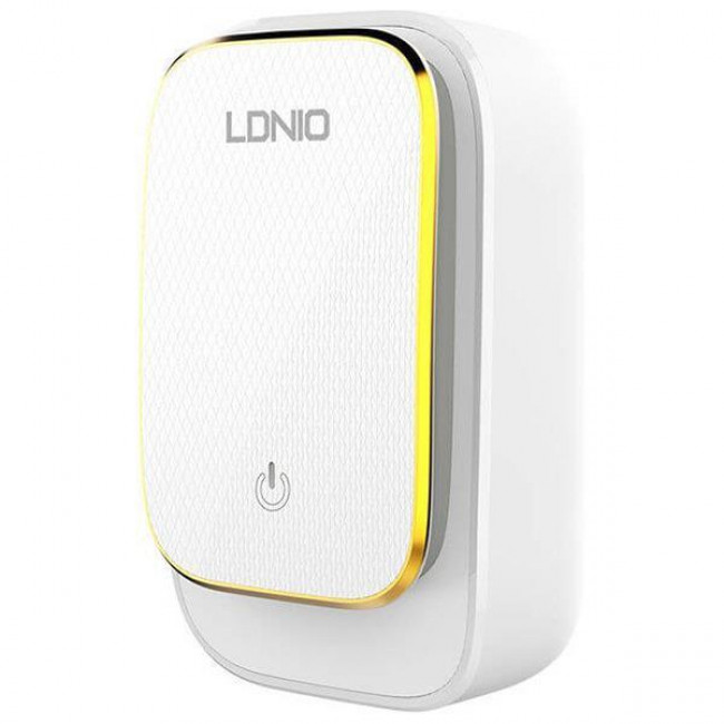 ΤΡΟΦΟΔΟΤΙΚΟ 220V 4xUSB 22W QC3.0 ΛΕΥΚΟ+ΦΩΤΑΚΙ ΝΥΚΤΟΣ LDNIO A4405