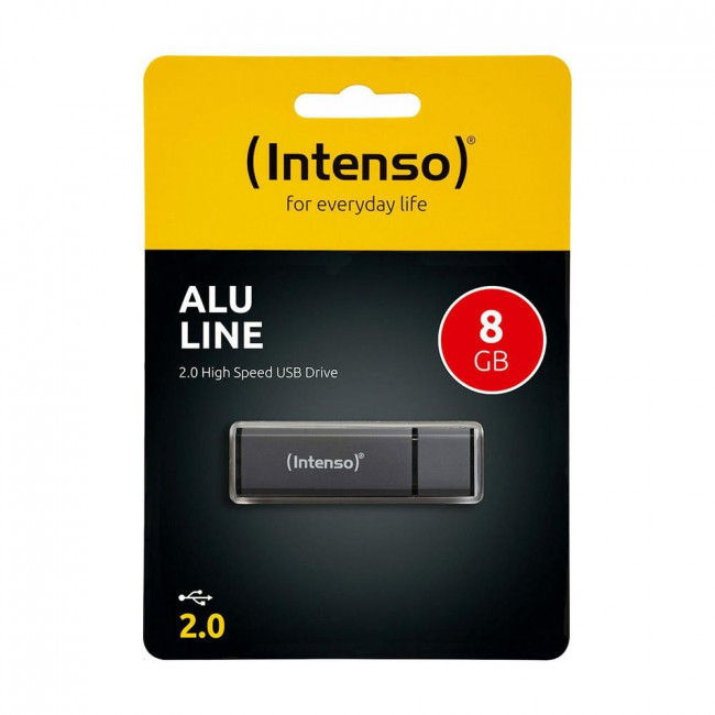 USB 2.0 ΜΝΗΜΗ 8GB ALU LINE ANTHRACITE INTENSO