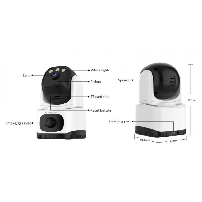 VSTARCAM IP ΚΑΜΕΡΑ ΜΕ ΑΝΙΧΝΕΥΤΗ ΚΑΠΝΟΥ/ΑΕΡΙΟΥ WIFI CS995M 3MP