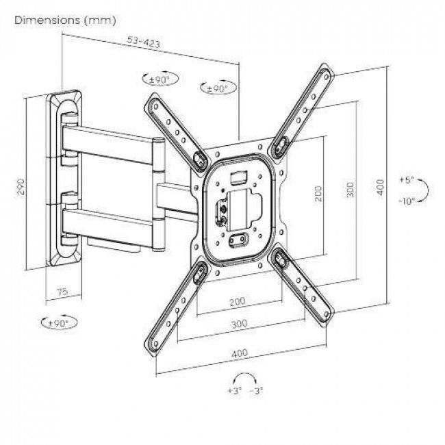 ATC-8143 ΒΑΣΗ ΓΙΑ LCD 23"-65"