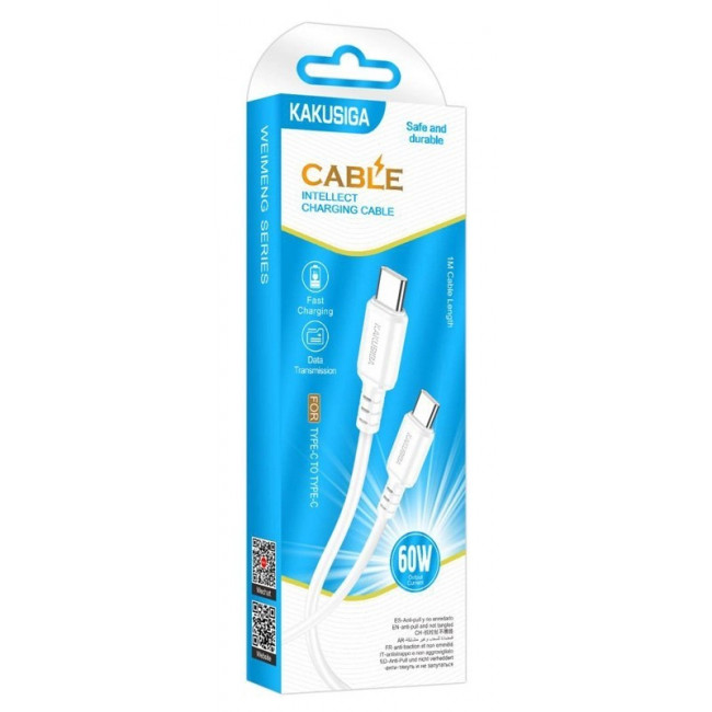 USB TYPE-C - USB TYPE-C ΚΑΛΩΔΙΟ 1m 60W ΛΕΥΚΟ
