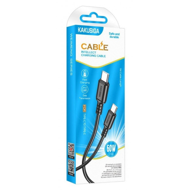 USB TYPE-C - USB TYPE-C ΚΑΛΩΔΙΟ 1m 60W ΜΑΥΡΟ