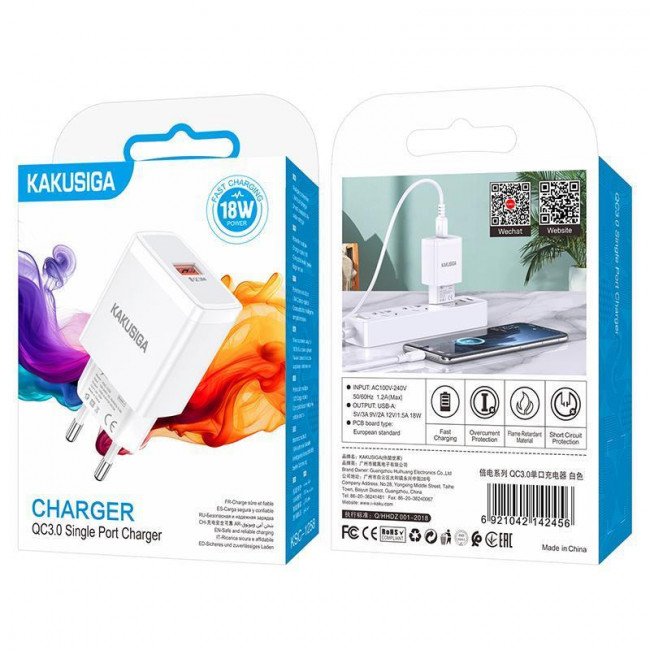 ΤΡΟΦΟΔΟΤΙΚΟ QC3.0 220V ΣΕ USB 18W ΤΑΧΥΦΟΡΤΙΣΤΗΣ