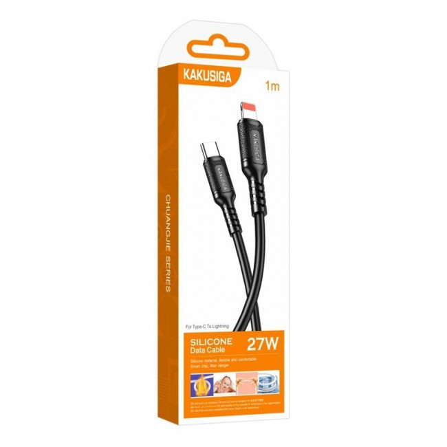 USB TYPE C ΑΡΣΕΝΙΚΟ - LIGHTNING ΑΡΣΕΝΙΚΟ 27W ΚΑΛΩΔΙΟ 1m ΜΑΥΡΟ KSC-984 KAKUSIGA