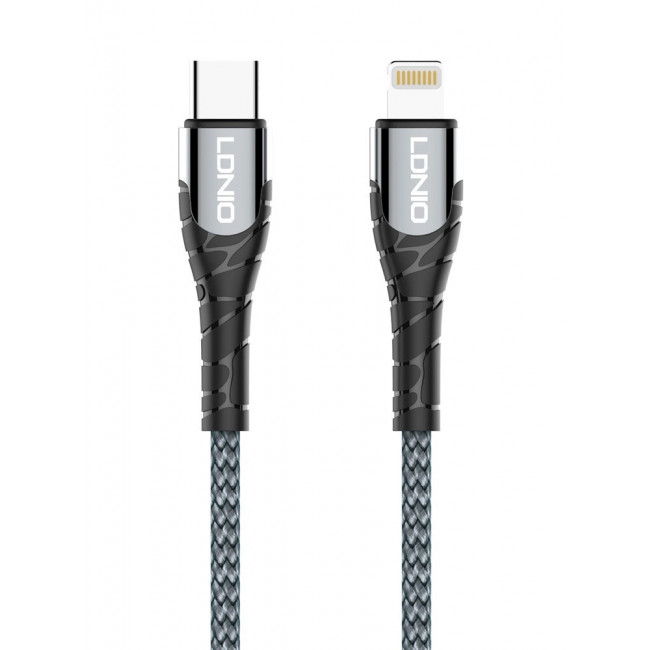 USB TYPE C ΑΡΣΕΝΙΚΟ - LIGHTNING ΑΡΣΕΝΙΚΟ PD 30W ΚΑΛΩΔΙΟ 2m ΓΚΡΙ LC-112 LDNIO