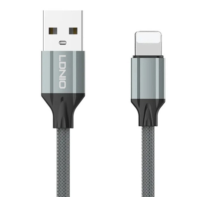 USB A - LIGHTNING ΚΑΛΩΔΙΟ 2m 2.4A ΜΑΥΡΟ LS442 TPE