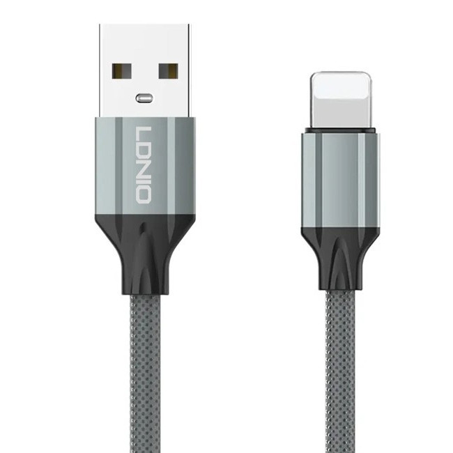 USB A - LIGHTNING ΚΑΛΩΔΙΟ 2m 2.4A ΜΑΥΡΟ LS442 TPE