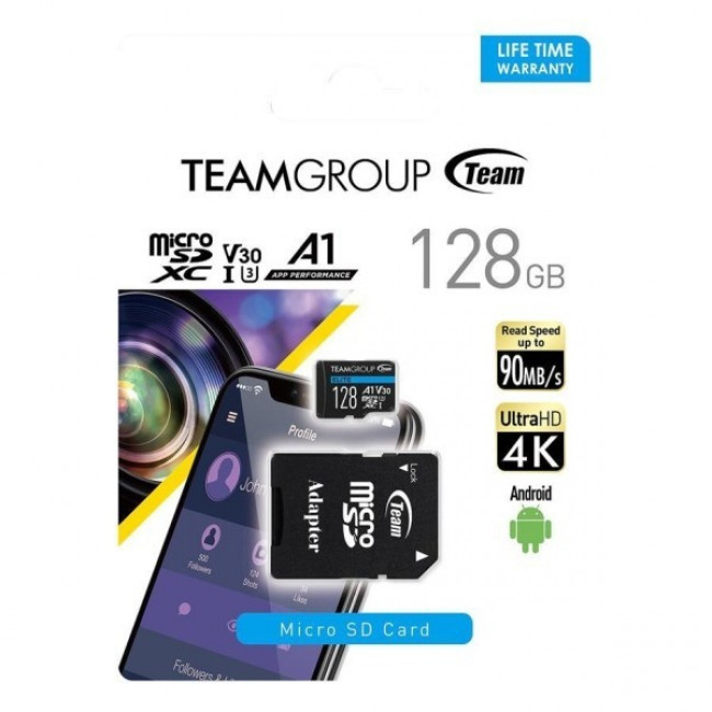 ΚΑΡΤΑ ΜΝΗΜΗΣ MICRO SD 128GB UHS-I SDXC A1 V30 U30 TEAMGROUP