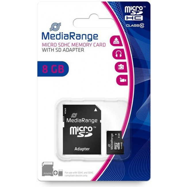 ΚΑΡΤΑ ΜΝΗΜΗΣ MICRO SD 8GB C10 MEDIARANGE