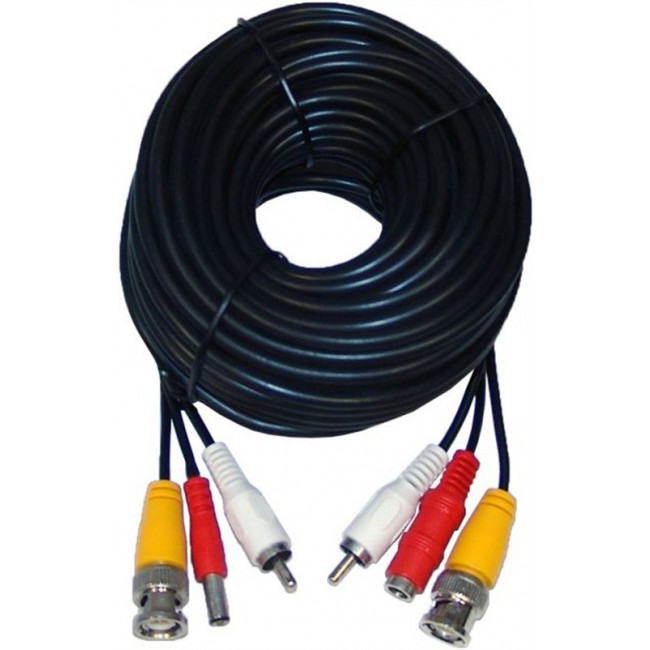 VCA-15 ΚΑΛΩΔΙΟ CCTV 15m ΜΕ ΦΙΣ BNC+ AUDIO RCA+DC