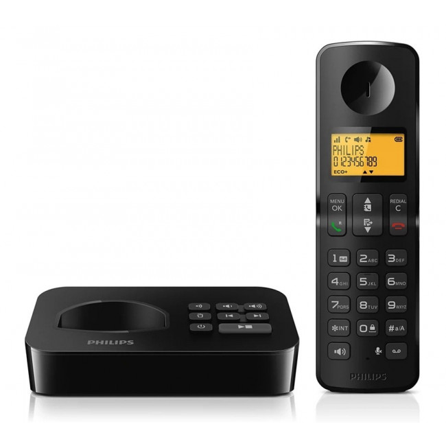 D 2651B-34 AΣΥΡΜΑΤΟ ΤΗΛΕΦΩΝΟ PHILIPS ΜΑΥΡΟ