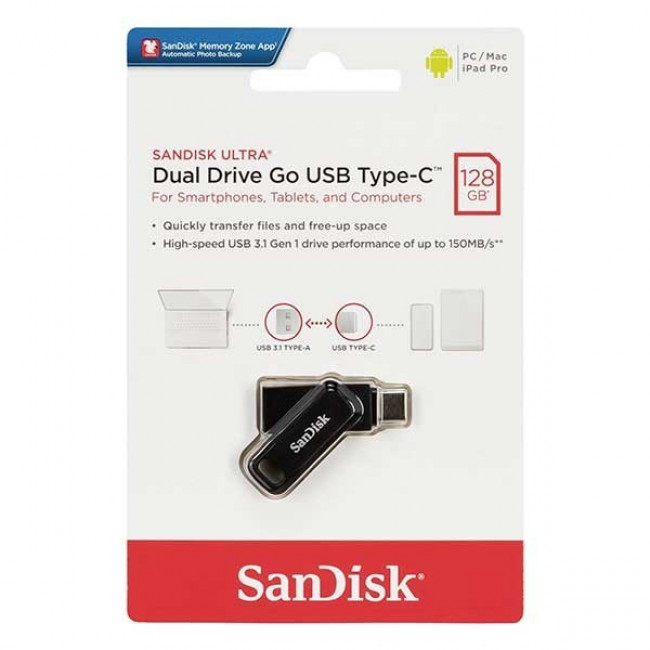 USB 3.2 USB-A & USB TYPE-C OTG ΜΝΗΜΗ 128GB 150MB/s SDDDC3 SANDISK