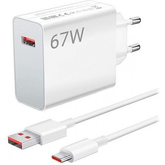 ΤΡΟΦΟΔΟΤΙΚΟ 220V ΣΕ USB 67W ΤΑΧΥΦΟΡΤΙΣΤΗΣ XIAOMI ΜΕ ΚΑΛΩΔΙΟ TYPE C