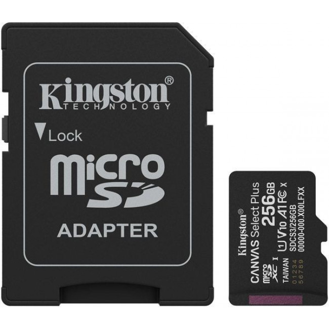 ΚΑΡΤΑ ΜΝΗΜΗΣ MICRO SD 256GB SDCS3 U1 CLASS 10+ SD ADAPTER KINGSTON