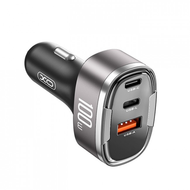 ΤΡΟΦΟΔΟΤΙΚΟ ΑΥΤΟΚΙΝΗΤΟΥ USB+ 2xPD 100W USB  XO CC61 ΜΑΥΡΟ