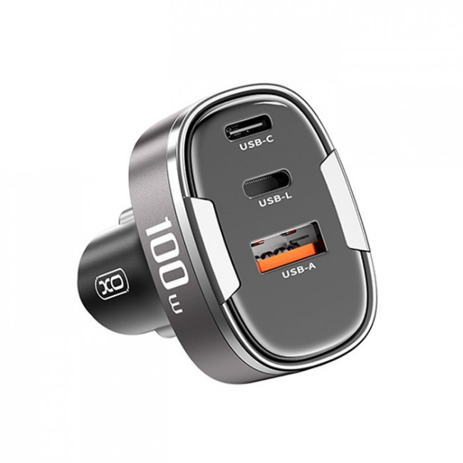 ΤΡΟΦΟΔΟΤΙΚΟ ΑΥΤΟΚΙΝΗΤΟΥ USB+ 2xPD 100W USB  XO CC61 ΜΑΥΡΟ