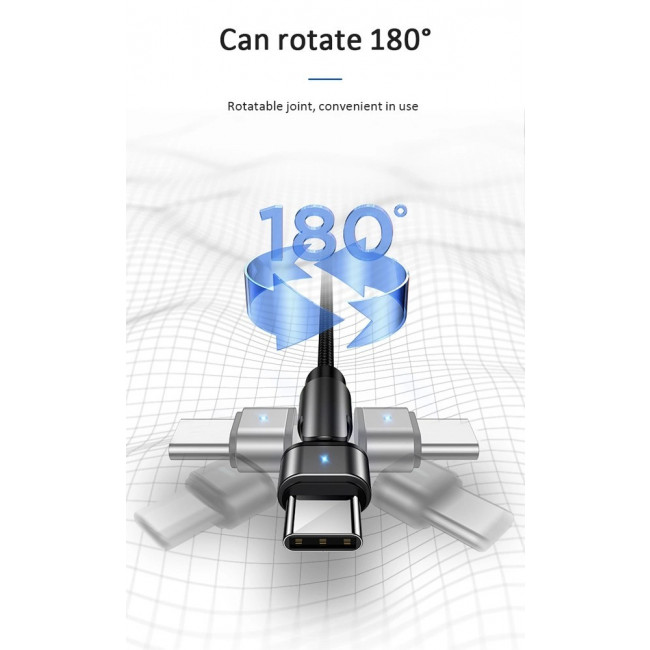 USB 2.0 A - USB TYPE C ΠΕΡΙΣΤΡΕΦΟΜΕΝΟ ΚΑΛΩΔΙΟ 1m 2A ΠΡΑΣΙΝΟ USAMS