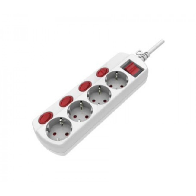 ΠΟΛΥΠΡΙΖΟ 4 ΘΕΣΕΩΝ ΜΕ ΠΡΟΣΤΑΣΙΑ+ 4x ΔΙΑΚΟΠΤΕΣ ΛΕΥΚΟ