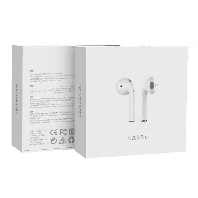 C200 PRO BLUETOOTH TWS EARPHONES CELEBRAT ΛΕΥΚΟ