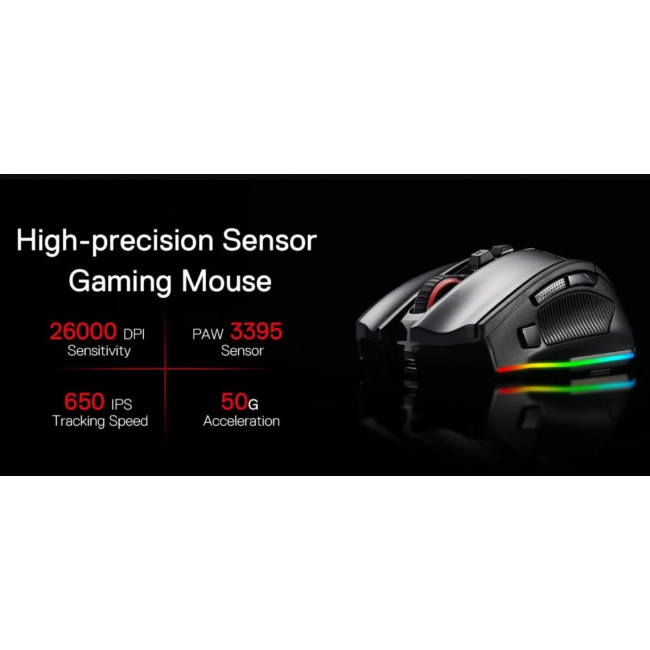 M813-RGB ΠΟΝΤΙΚΙ ΕΝΣΥΡΜATO GAMING ΠΡΟΓΡΑΜΜΑΤΙΖΟΜΕΝΟ RGB REDRAGON