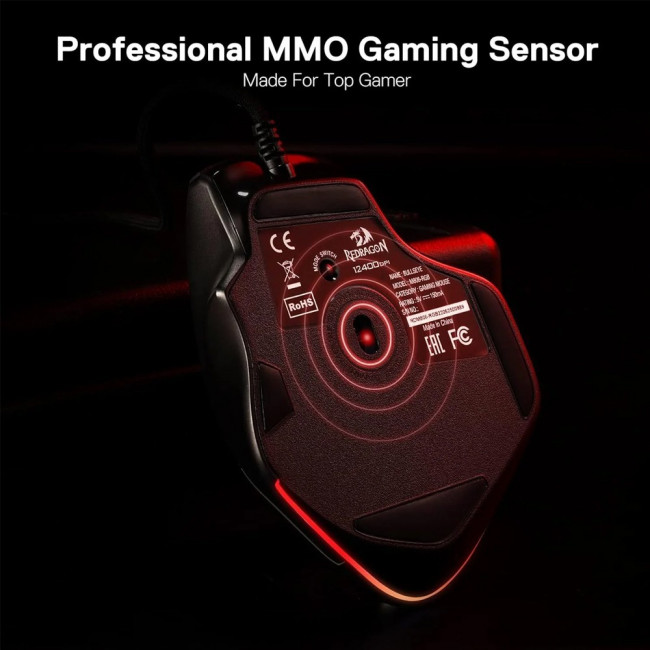 M806  BULLSEYE ΠΟΝΤΙΚΙ ΕΝΣΥΡΜATO GAMING ΠΡΟΓΡΑΜΜΑΤΙΖΟΜΕΝΟ RGB REDRAGON