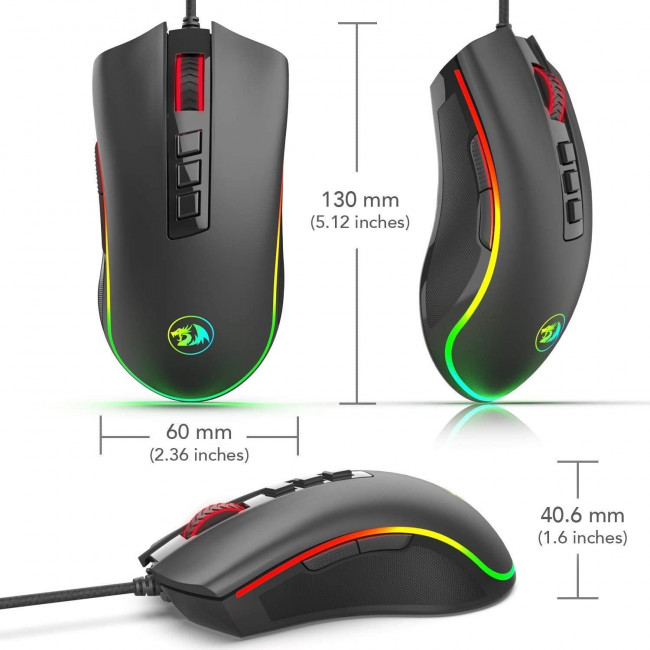 M711-FPS  COBRA ΠΟΝΤΙΚΙ ΕΝΣΥΡΜATO GAMING ΠΡΟΓΡΑΜΜΑΤΙΖΟΜΕΝΟ RGB REDRAGON