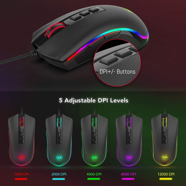M711-FPS  COBRA ΠΟΝΤΙΚΙ ΕΝΣΥΡΜATO GAMING ΠΡΟΓΡΑΜΜΑΤΙΖΟΜΕΝΟ RGB REDRAGON