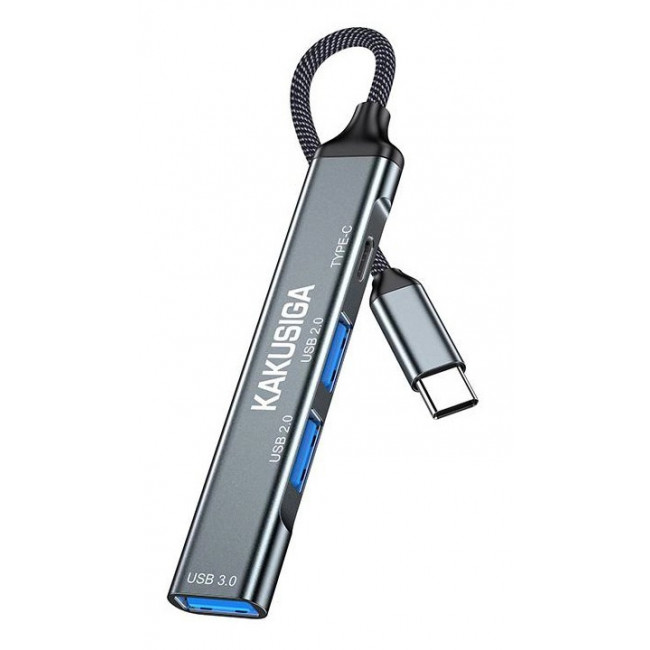 HUB 1:4 ΘΥΡΩΝ USB TYPE-C ΣΕ 1x USB 3.0, 2x USB 2.0, 1x USB-C 5Gbps KSC-1417 KAKUSIGA