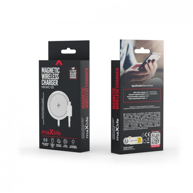 ΦΟΡΤΙΣΤΗΣ ΓΙΑ ΑΣΥΡΜΑΤΗ ΦΟΡΤΙΣΗ ΜΑΓΝΗΤΙΚΟ 20W ΜΕ ΚΑΛΩΔΙΟ TYPE C 1M MXWC-05 MAXLIFE