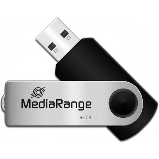 USB 2.0 MNHMH 32GB ΜΑΥΡΟ/ΑΣΗΜΙ MEDIARANGE