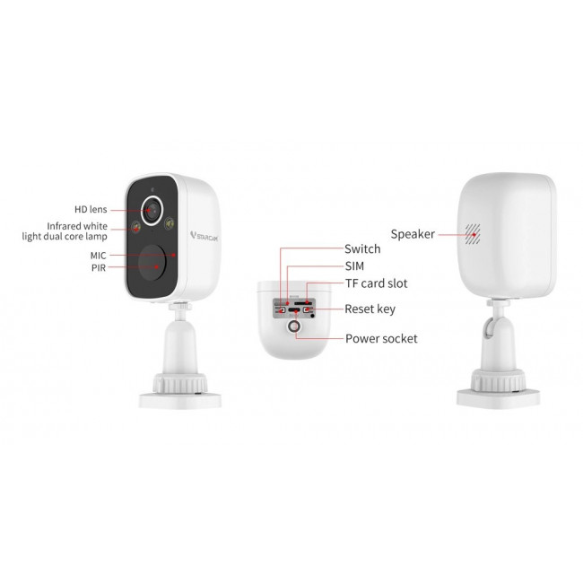 VSTARCAM ΗΛΙΑΚΗ ΚΑΜΕΡΑ BG55 5000mA IP66 3MP 4G SD