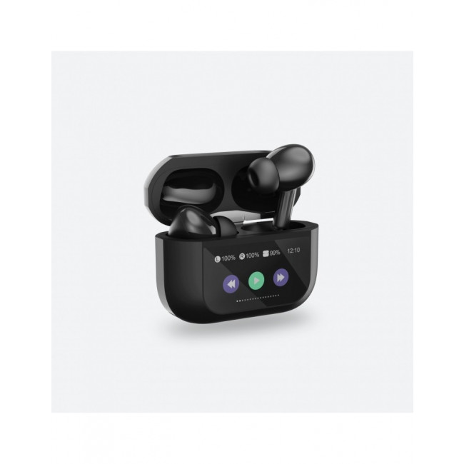 PM 1005B BLUETOOTH TWS EARPHONES PLUG V5.4 ΜΕ ΟΘΟΝΗ PLATINET ΜΑΥΡΑ