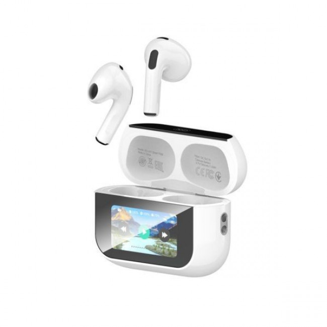 XO X47 BLUETOOTH HANDSFREE PLUG TWS ΜΕ LCD ΘΗΚΗ ΦΟΡΤΙΣΗΣ ΛΕΥΚΑ