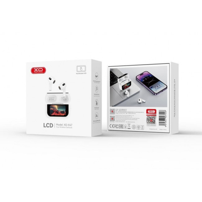 XO X47 BLUETOOTH HANDSFREE PLUG TWS ΜΕ LCD ΘΗΚΗ ΦΟΡΤΙΣΗΣ ΛΕΥΚΑ