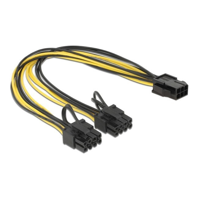 PCIe 6p ΘΗΛΥΚΟ - 2x PCIe 8p (6+2) ΑΡΣΕΝΙΚΑ ΚΑΛΩΔΙΟ 0.15m