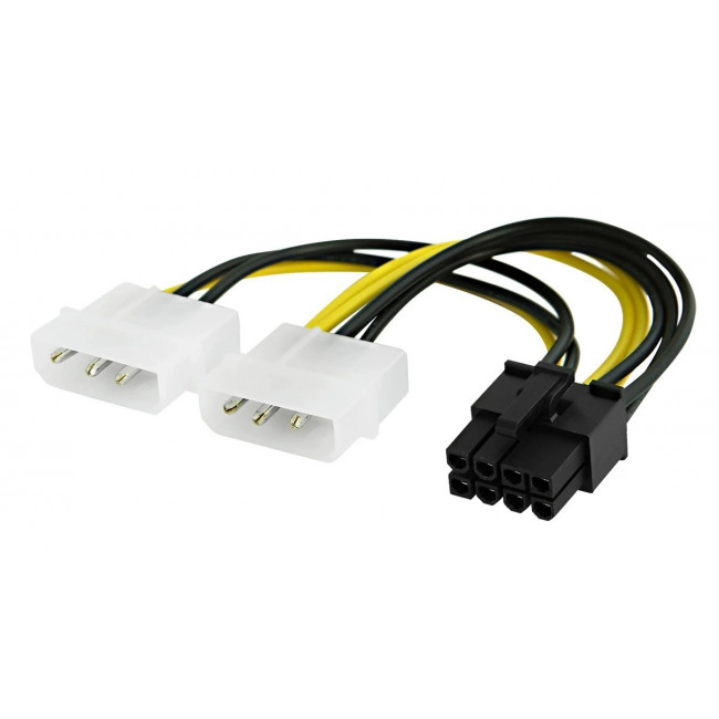 PCIe 8p ΑΡΣΕΝΙΚΟ - 2x MOLEX 3p ΑΡΣΕΝΙΚΑ ΚΑΛΩΔΙΟ 0.15m