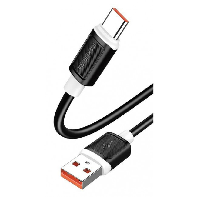 USB A - USB TYPE-C ΚΑΛΩΔΙΟ 1m 5A ΜΑΥΡΟ ΣΙΛΙΚΟΝΗΣ KAKUSIGA KSC-998