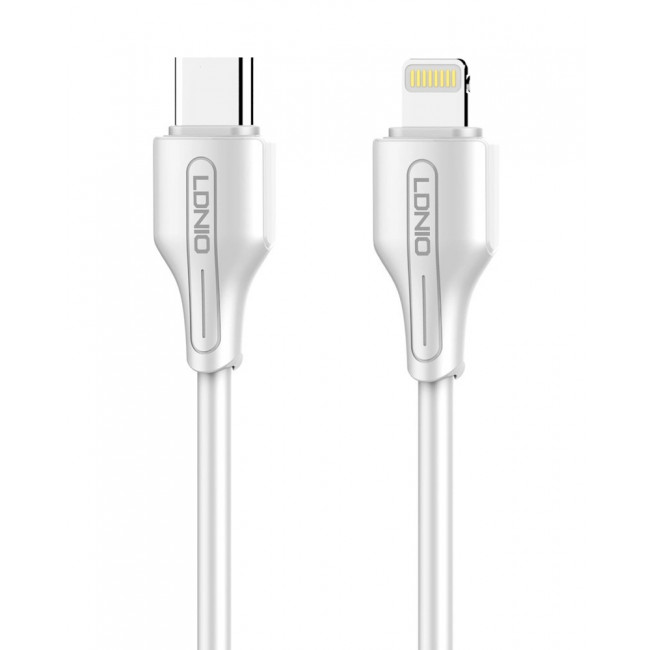 USB TYPE C ΑΡΣΕΝΙΚΟ - LIGHTNING ΑΡΣΕΝΙΚΟ ΚΑΛΩΔΙΟ 2m ΛΕΥΚΟ 30W LC122I LDNIO