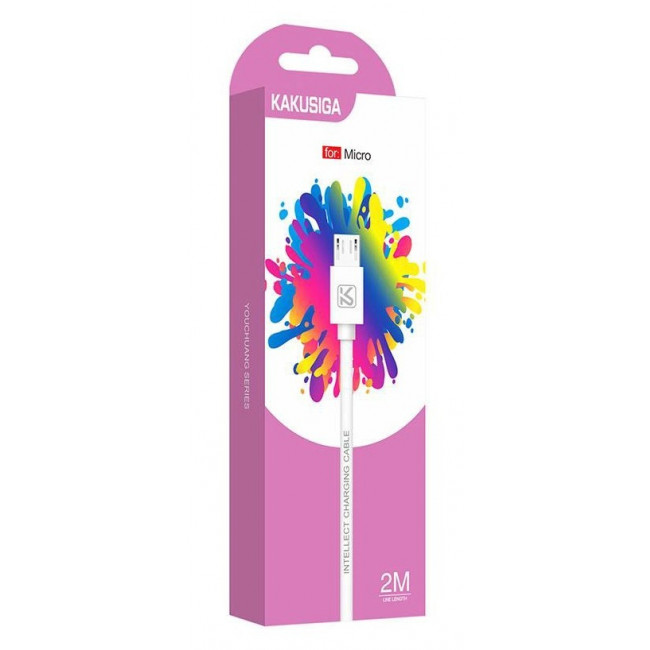 USB A - MICRO USB B ΚΑΛΩΔΙΟ 2m 2.4A KAKUSIGA ΛΕΥΚΟ