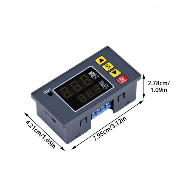 ΧΡΟΝΟΔΙAΚΟΠΤΗΣ 12V  ΨΗΦΙΑΚΟΣ  ΔΙΠΛΟΥ DISPLAY ΑΔΙΑΒΡΟΧΟΣ