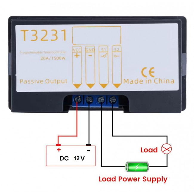 ΧΡΟΝΟΔΙAΚΟΠΤΗΣ 12V  ΨΗΦΙΑΚΟΣ  ΔΙΠΛΟΥ DISPLAY ΑΔΙΑΒΡΟΧΟΣ