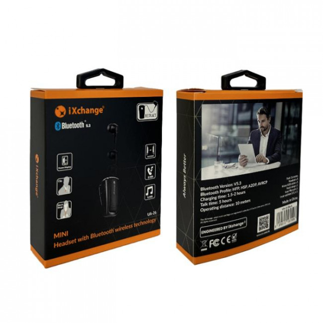 UA 26 HANDFREE BLUETOOTH ΜΑΥΡΟ RETRACTABLE iXchange