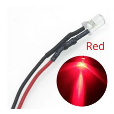 LED 5mm ΔΙΑΦANO KOKKINO 3-12V ΜΕ ΚΑΛΩΔΙΟ