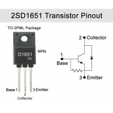 2SD 1651 NPN+Di ΤΡΑΝΖΙΣΤΟΡ TV-HA, 1500/800V, 5A, 60W