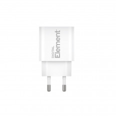 ΤΡΟΦΟΔΟΤΙΚΟ QC3.0 220V ΣΕ USB + TYPE C 20W GaN ΤΑΧΥΦΟΡΤΙΣΤΗΣ ELEMENT CH-100 ΛΕΥΚΟ