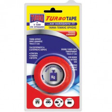 ΤΑΙΝΙΑ ΔΙΠΛΗΣ ΟΨΕΩΣ 12mmx1.5m ΔΙΑΦΑΝΗΣ TURBO