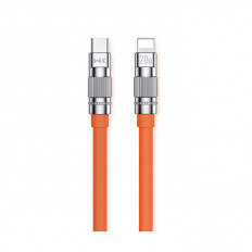 USB TYPE C ΑΡΣΕΝΙΚΟ - LIGHTNING ΑΡΣΕΝΙΚΟ 6Α ΚΑΛΩΔΙΟ 1m PD20W WDC-187 WK ΠΟΡΤΟΚΑΛΙ